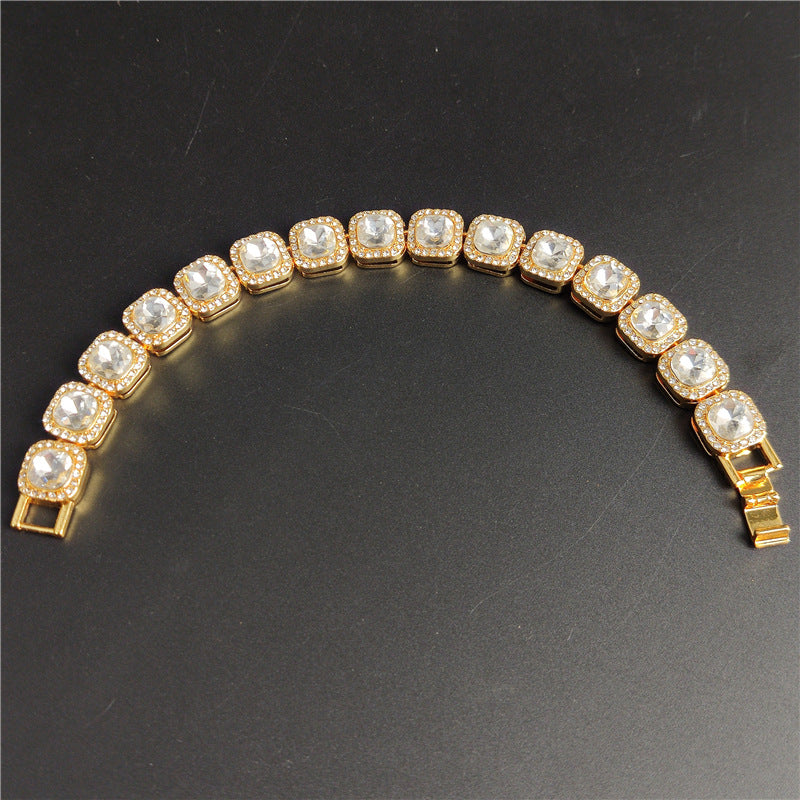Collana quadrata zirconi da uomo