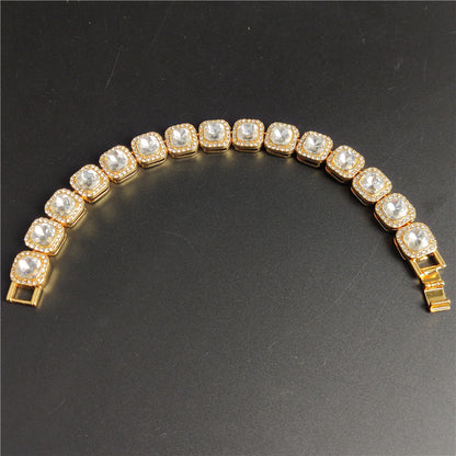 Collana quadrata zirconi da uomo