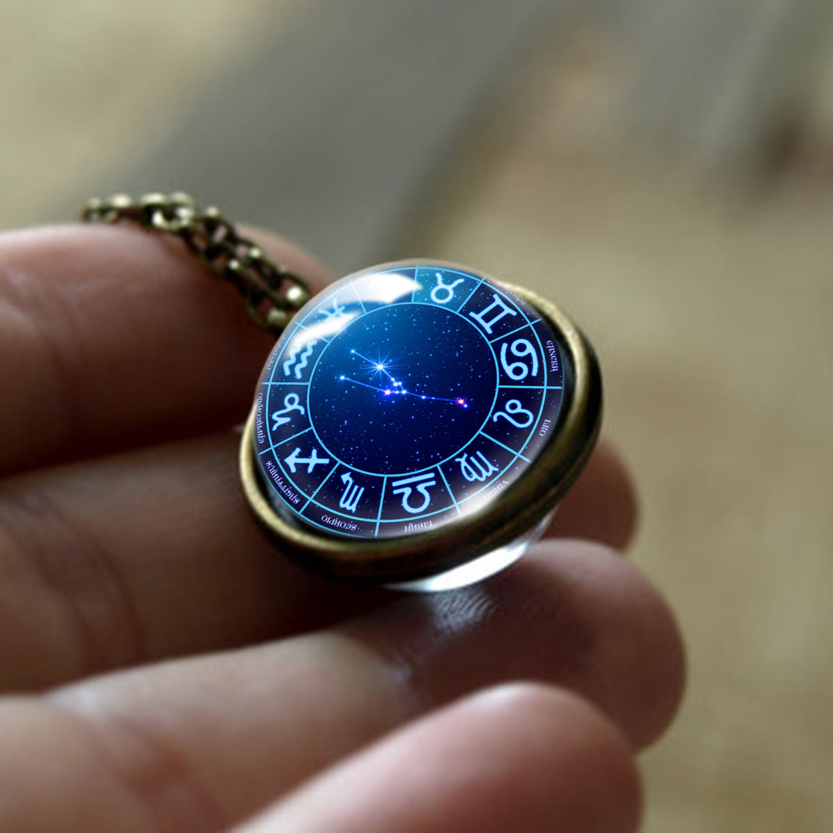 Collana zodiaco bifronte