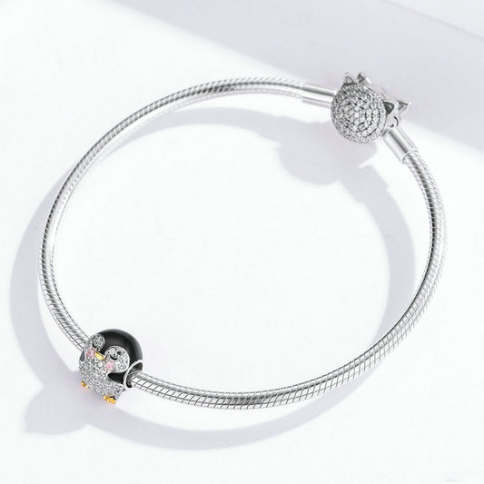 Charm pinguino in argento