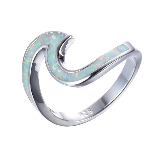 Anello Geometrico Opale Blu