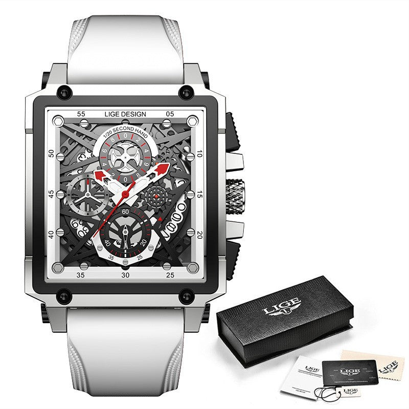 Orologio quadrato cronografo da uomo
