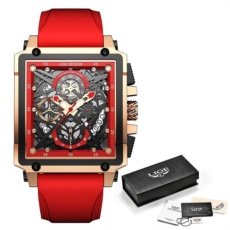 Orologio quadrato cronografo da uomo