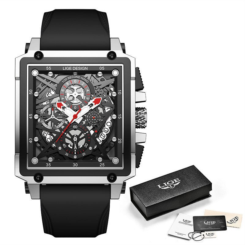 Orologio quadrato cronografo da uomo