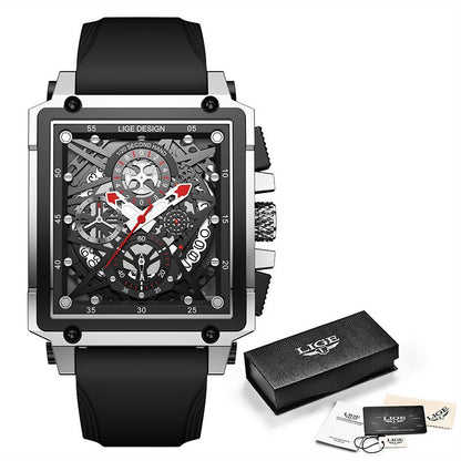 Orologio quadrato cronografo da uomo