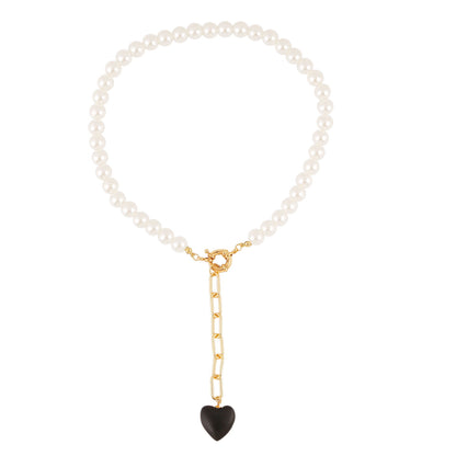 Collana perla naturale multifilo con moneta