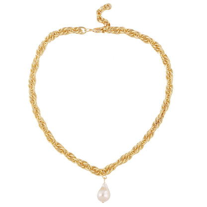 Collana perla naturale multifilo con moneta