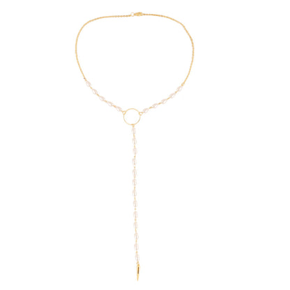 Collana perla naturale multifilo con moneta