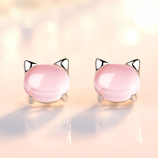 Orecchini gatto per bambini in argento 925
