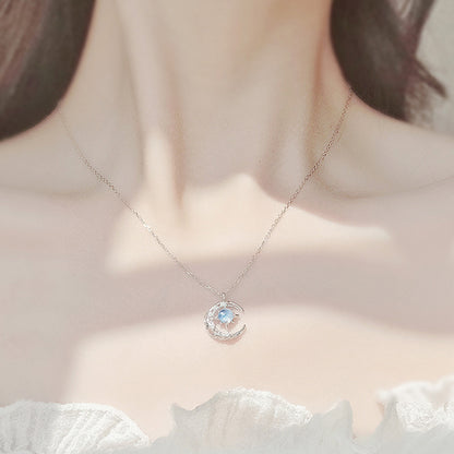 Collana stella e luna in argento