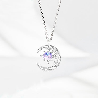 Collana stella e luna in argento