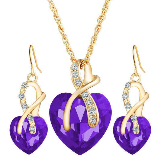 Set Collana e Orecchini Cuore Rosso