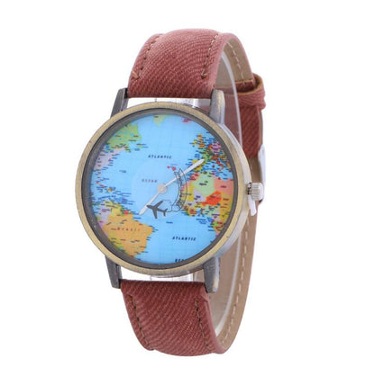 Orologio da donna tema aereo cinturino denim