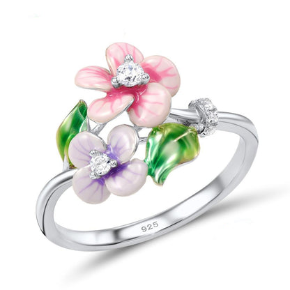 Orecchini fiore smaltato pendente