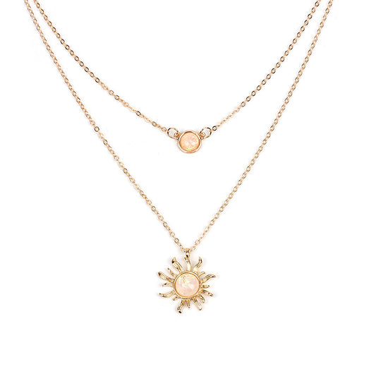 Collana girocollo fiore opale