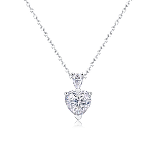 Collana cuore e moissanite