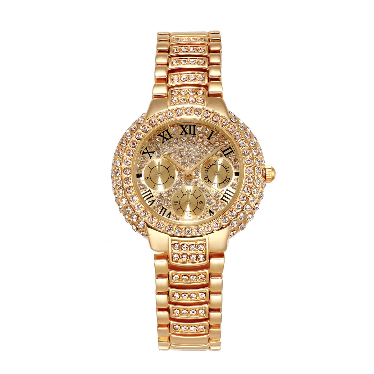 Orologio donna tre quadranti diamantato