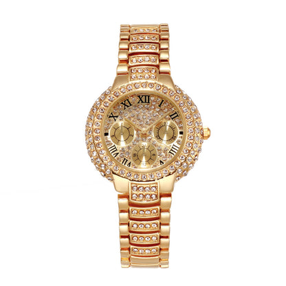 Orologio donna tre quadranti diamantato