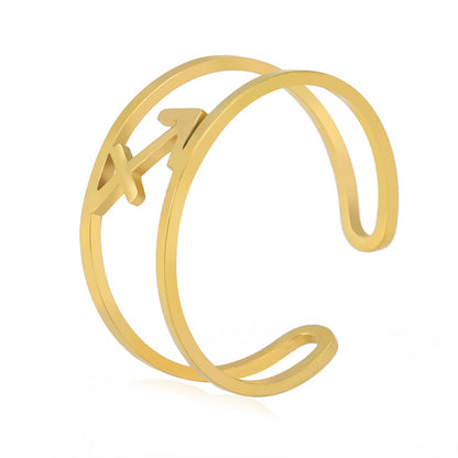Anello segni zodiacali titanio