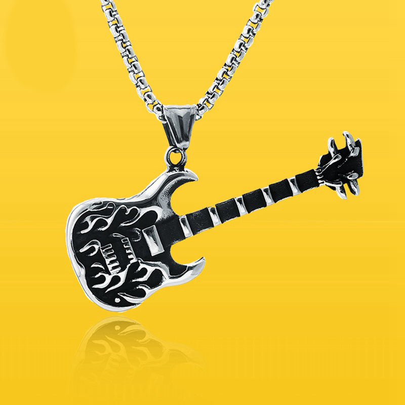 Pendente chitarra acciaio al titanio