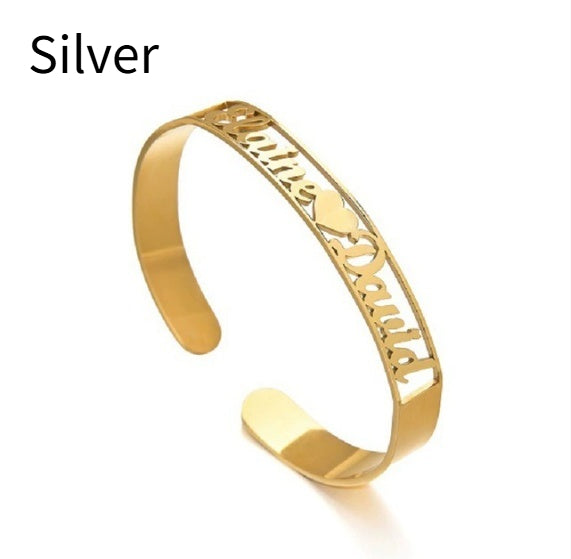 Bracciale lettere acciaio inox