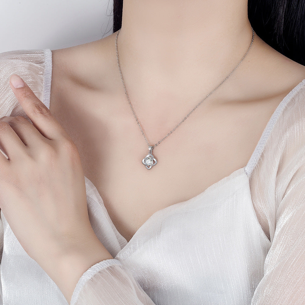Collana trifoglio cuore
