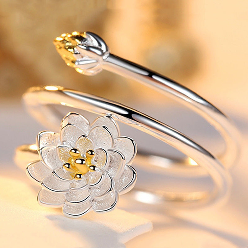 Anello loto in argento