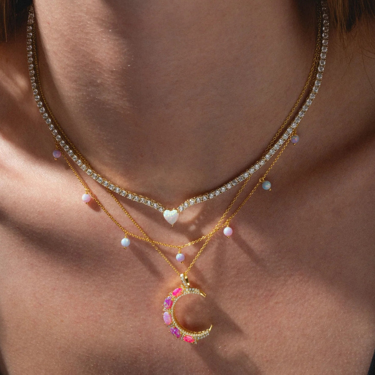 Collana luna opale