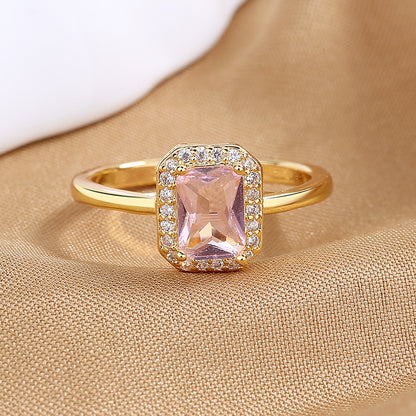 Anello zircone rettangolare principessa