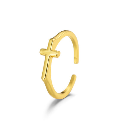 Anello croce dorato