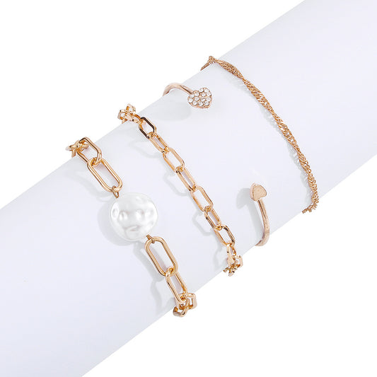 Bracciale catena cuore resina