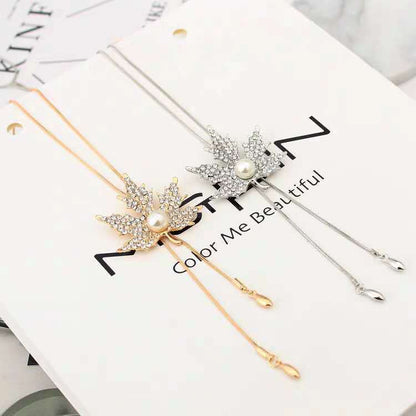 Collana foglie diamanti