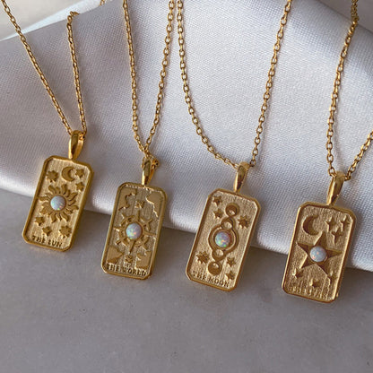 Collana sole luna opale