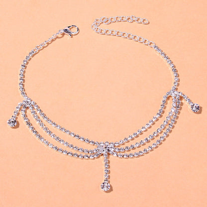 Cavigliera strass multi-strato