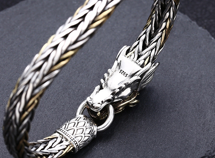 Braccialetto argento intrecciato spesso