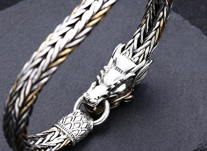 Braccialetto argento intrecciato spesso