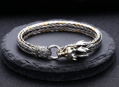 Braccialetto argento intrecciato spesso