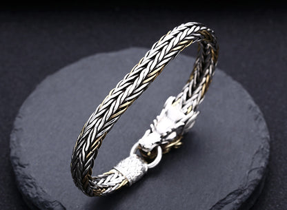Braccialetto argento intrecciato spesso