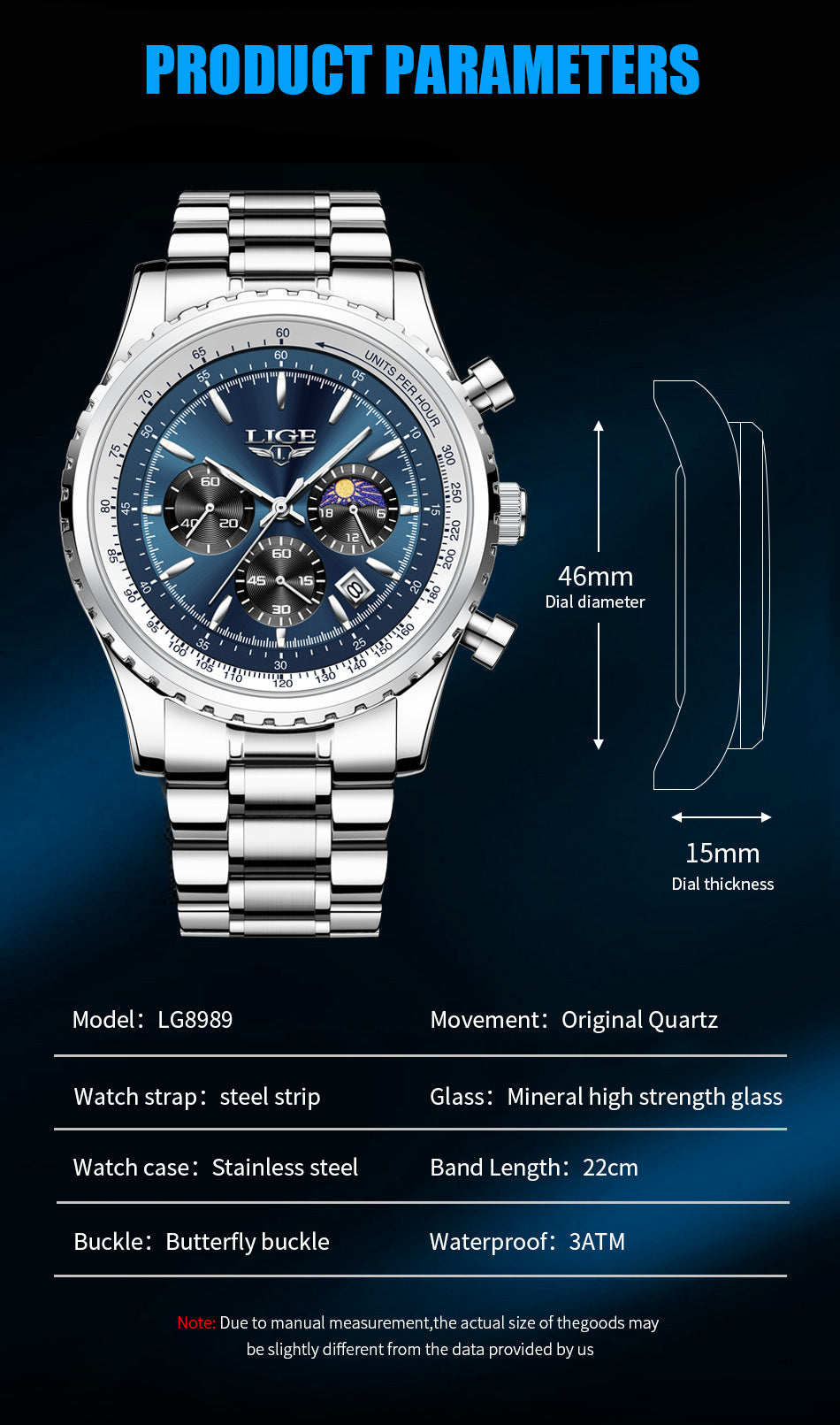 Orologio fasi lunari da uomo affari