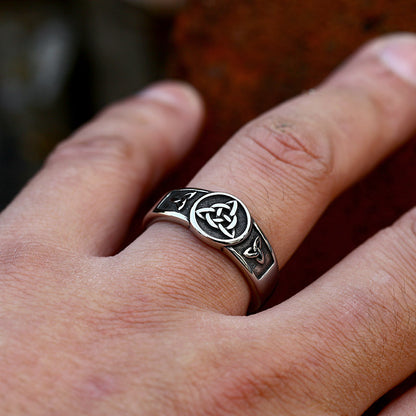 Anello titanio retrò ornamentale da uomo