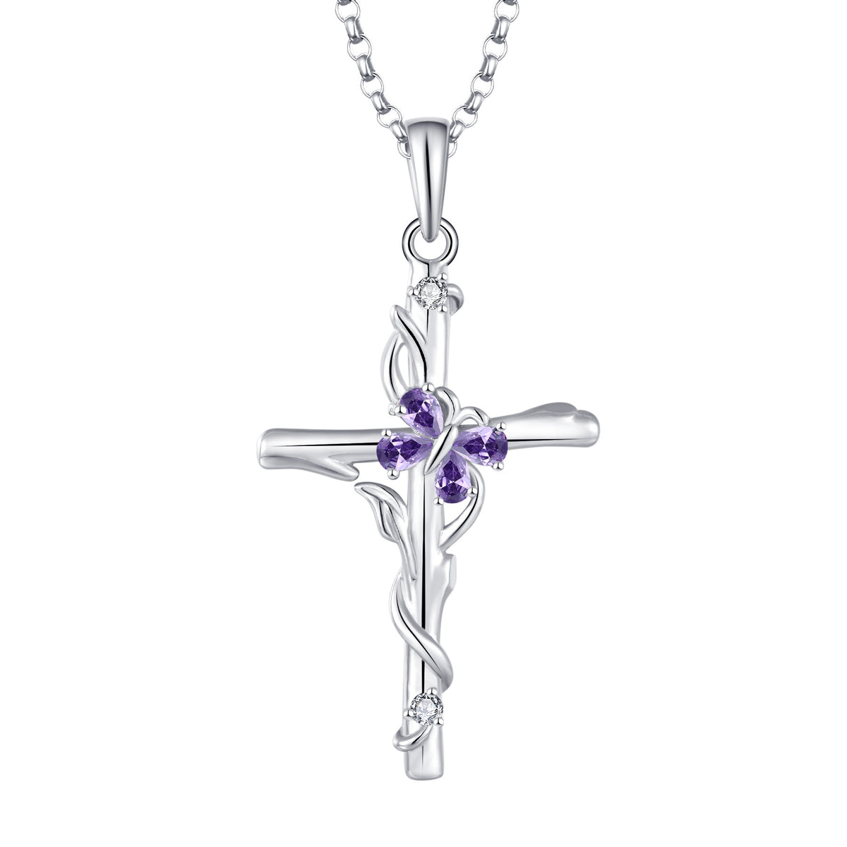 Collana croce zircone argento sterling