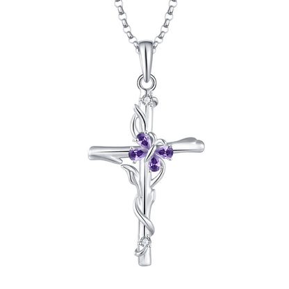 Collana croce zircone argento sterling