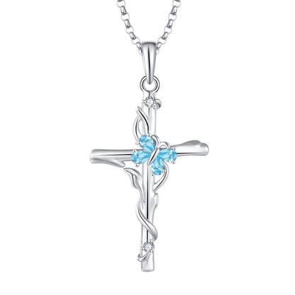 Collana croce zircone argento sterling