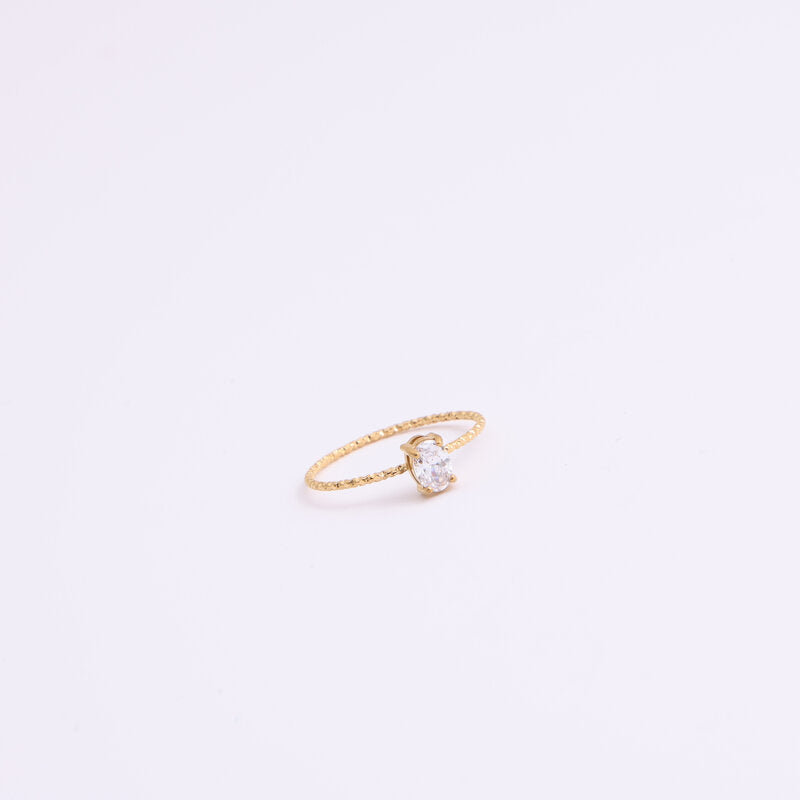 Anello zircone dorato Uovo d'Oca