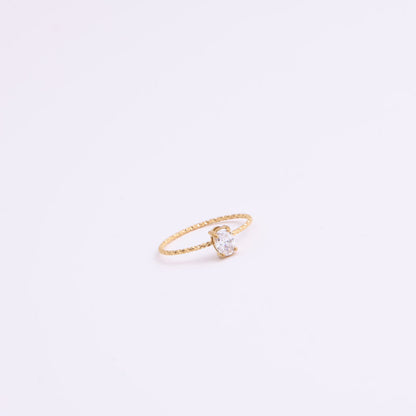 Anello zircone dorato Uovo d'Oca