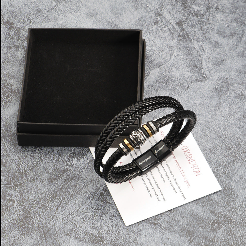 Bracciale intrecciato multistrato
