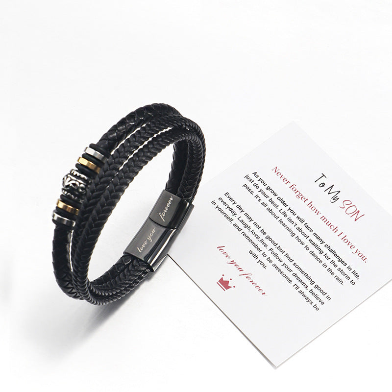 Bracciale intrecciato multistrato