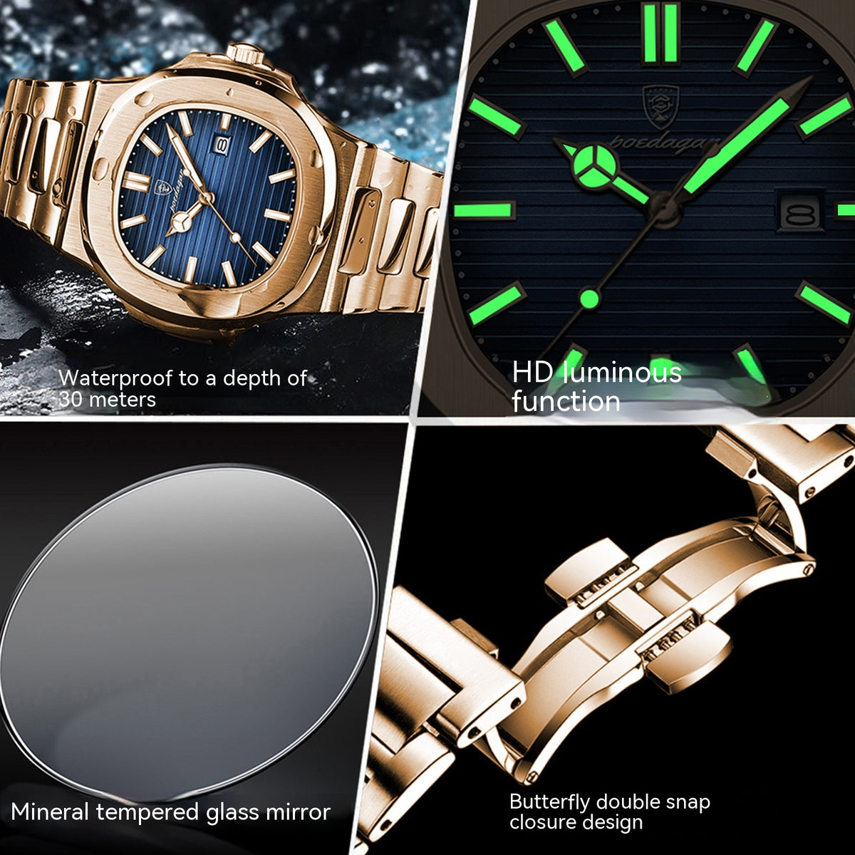 Orologio quarzo sottile impermeabile