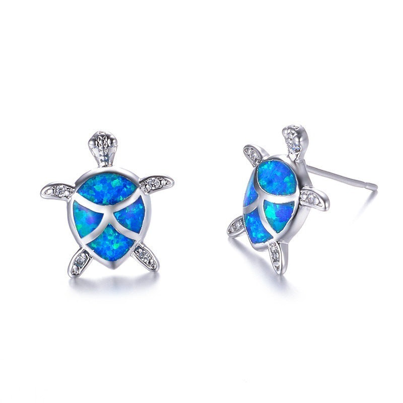 Orecchini tartaruga opale a bottone