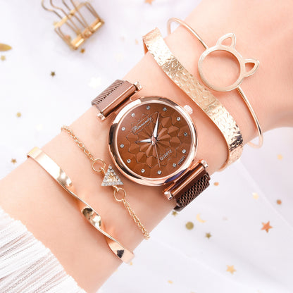 Orologio cinturino mesh fiore